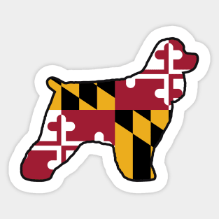 Cocker Spaniel Silhouette with Maryland Flag Sticker